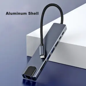 Aluminum USB-C Hub with 8 Ports 10 S6f6d24f789114a838c9a76fd4f8f8582u
