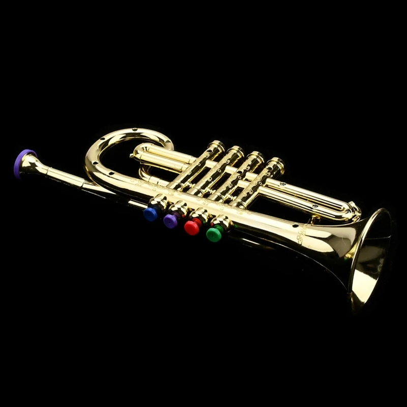 Bright Gold Children's Plastic Trumpet for Kids 3 Bright Gold Children's Plastic Trumpet for Kids - Image 3