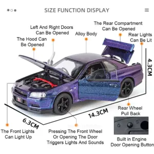Nissan GT-R Skyline 1:32 Scale Model Car 12 S713dd2d716b94c3284dcb4ca9c2259cfe