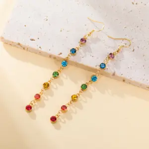 7 Chakra Rhinestones Drop Earrings in Stainless Steel 8 S7277a8af4f004c9c93f148b44e02a370M