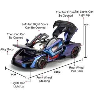 1:24 Scale McLaren Senna Model Car with Sound 11 S73944114d6444dc2a27067beedb48890F