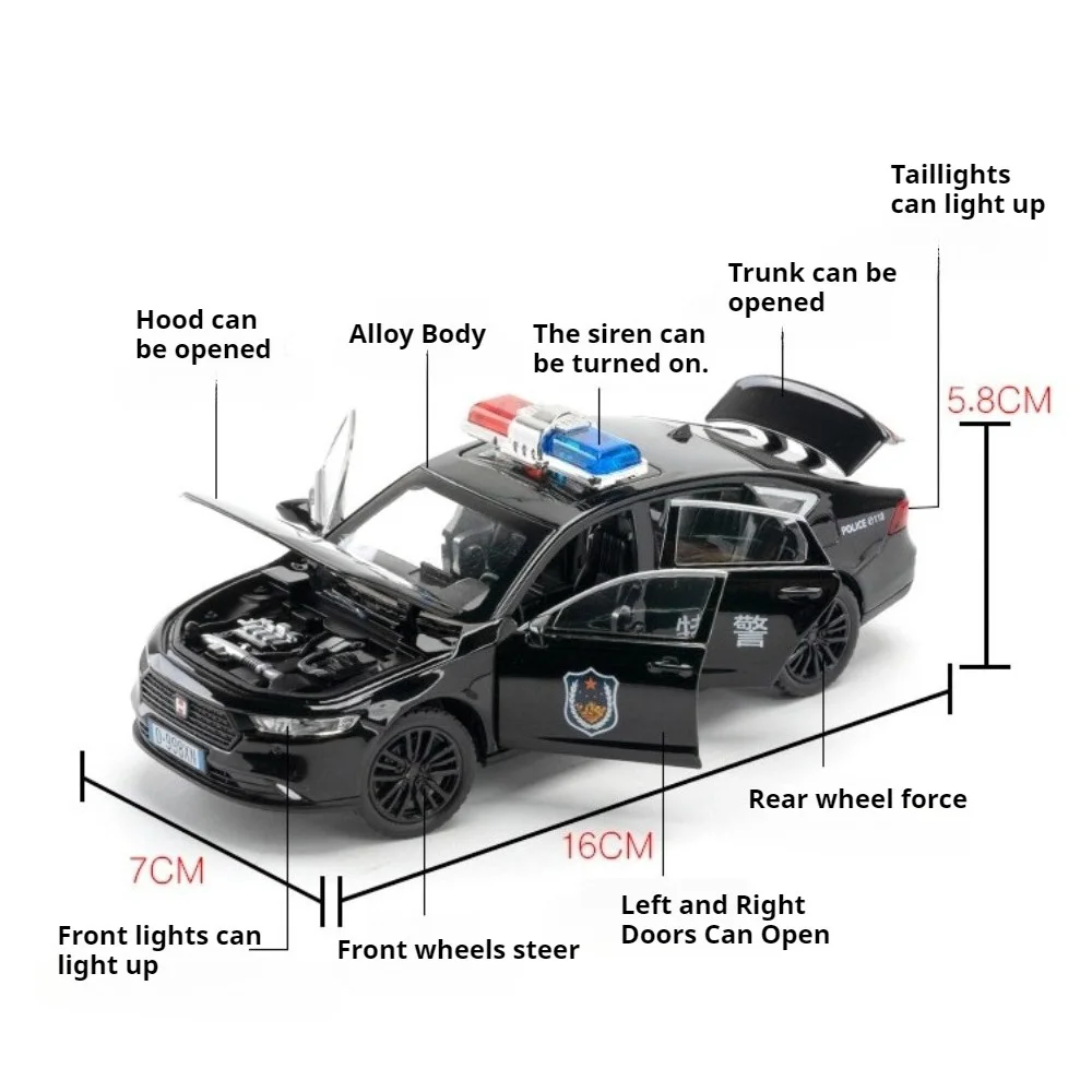 1:32 Scale Honda Police Car Model with Lights 6 1:32 Scale Honda Police Car Model with Lights - Image 6