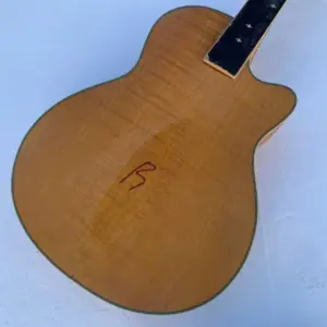 DIY Custom F 6 Strings Dobro Resonator Guitar Flame Maple Top Part Guitarra without Hardwares in Stock Discount Free Shipping