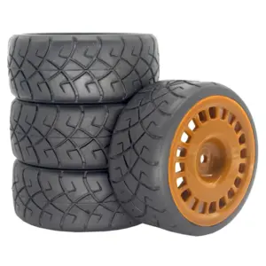 RC Rally Tires and Red Rims Set for 1/10 Scale Cars 19 S7859d527aa1f49f1908b3089f52cd66fh