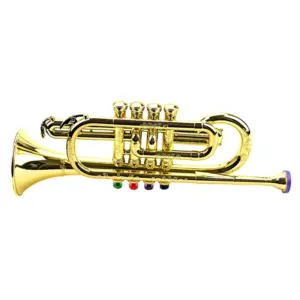 Bright Gold Children's Plastic Trumpet for Kids 10 S79eddc17c7e647268983548c9e4cf467z