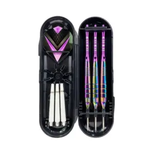 Vibrant Purple & Black Dart Set with Steel Tips 8 S7baa94c385b8478da48a8a3f801e23eah