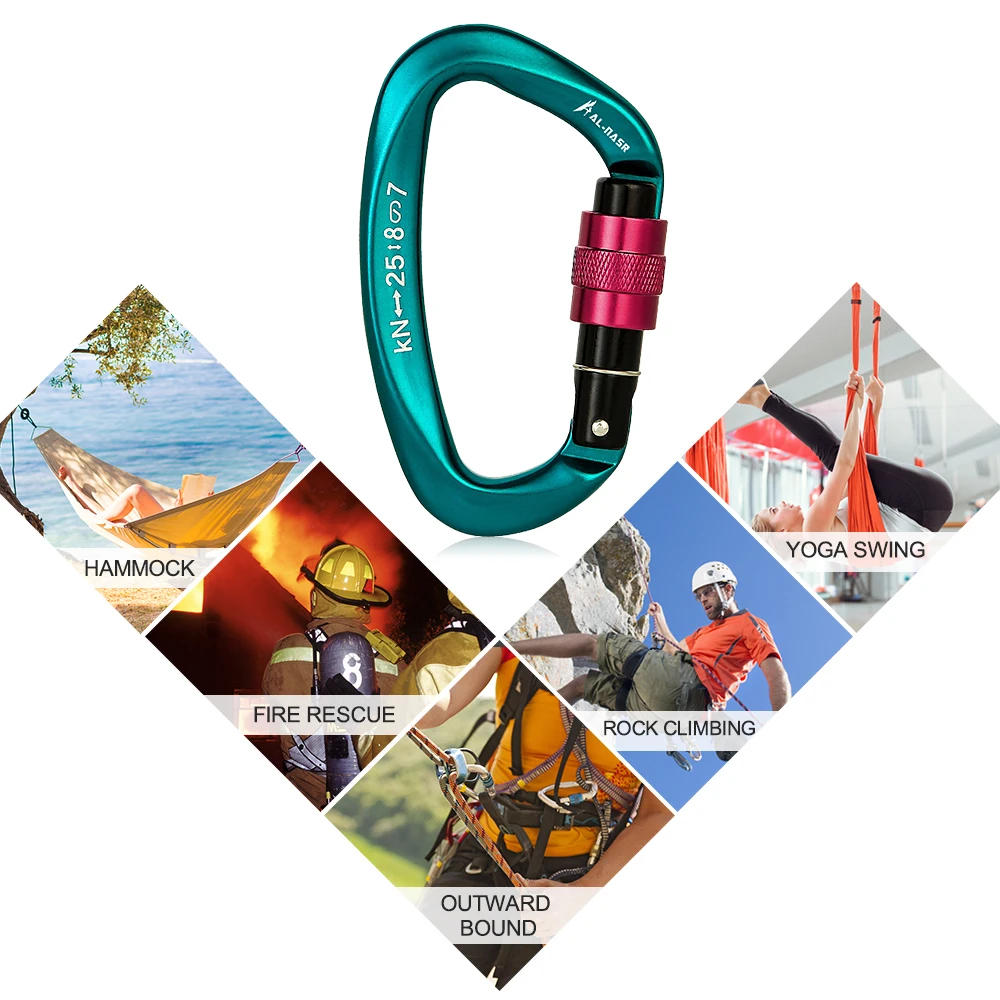 Orange D-Shaped Climbing Carabiner 25KN 6 Orange D-Shaped Climbing Carabiner 25KN - Image 6