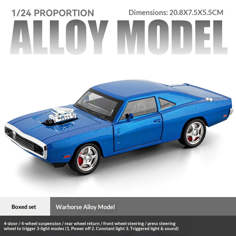 1/24 Alloy War Horse Car Model in Black 9 1/24 Alloy War Horse Car Model in Black - Image 9