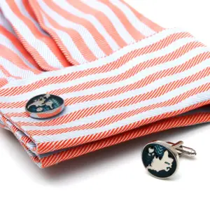 Map-Themed Silver Cufflinks for Men 9 S7c5ec3c8f0cd44139bc5f72423002c7bh