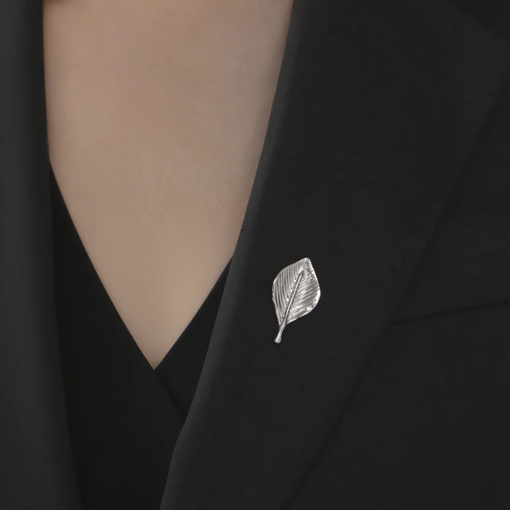 Stainless Steel Leaf Brooch for Women 2 Stainless Steel Leaf Brooch for Women - Image 2