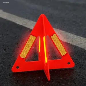 High-Visibility Orange Safety Triangle Warning Sign