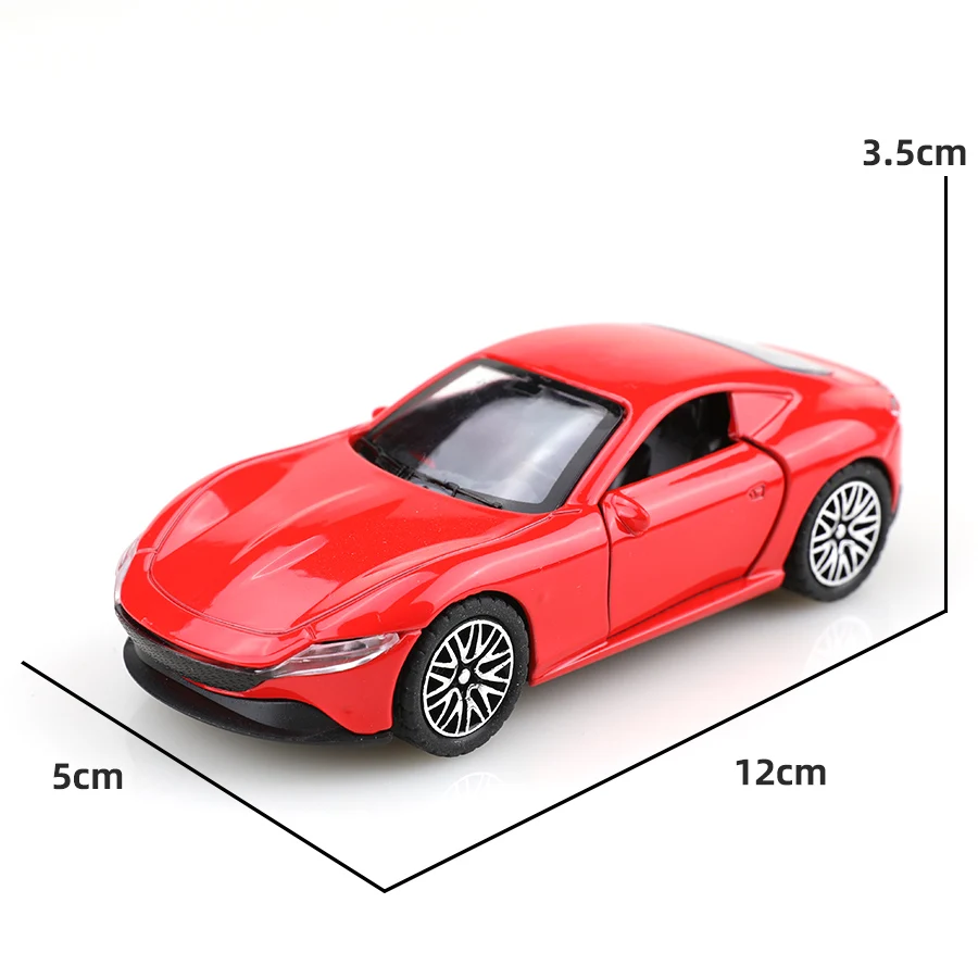 Diecast Pull-Back Sports Car in Red, Yellow & Black 8 Diecast Pull-Back Sports Car in Red, Yellow & Black - Image 8