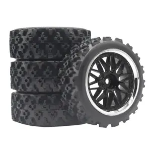 Off-Road RC Tire and White Wheel Set for 1/10 Scale 18 S830a1ee0c1bc4e128db03d9620078b57J