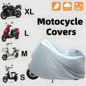 White All-Weather Motorcycle Cover in Multiple Sizes