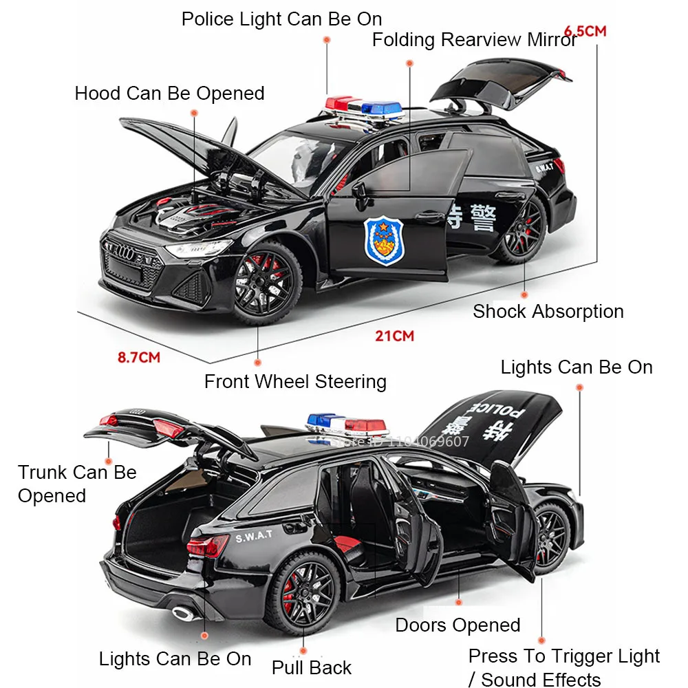 1:24 R8 V10 Diecast Sports Car Model 6 1:24 R8 V10 Diecast Sports Car Model - Image 6