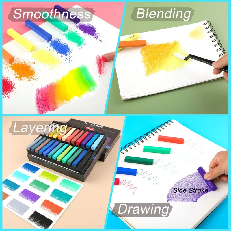 Kalour 24-Piece Soft Pastel Set with Charcoal 5 Kalour 24-Piece Soft Pastel Set with Charcoal - Image 5