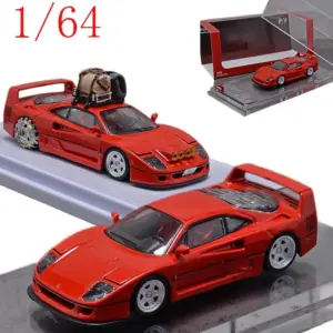 FY Diecast 1/64 Scale Ferrari F40 Rampante Snow Edition with Retractable Headlights Alloy Car Model Toys for Boys Gift