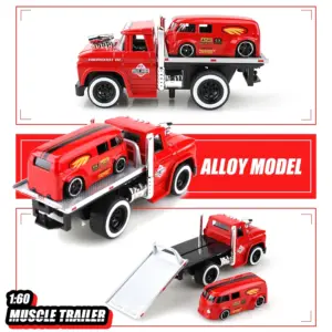 Vintage Die-Cast Truck Set 1:60 Scale in Red 11 S88237766cd5e43cbbf763544c0dcf8bbc