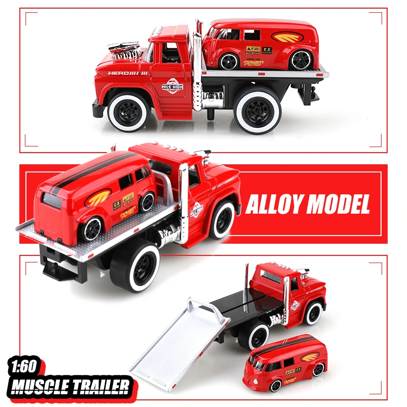 Vintage Die-Cast Truck Set 1:60 Scale in Red 2 Vintage Die-Cast Truck Set 1:60 Scale in Red - Image 2