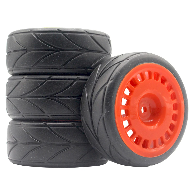 RC Rally Tires and Red Rims Set for 1/10 Scale Cars 5 RC Rally Tires and Red Rims Set for 1/10 Scale Cars - Image 5