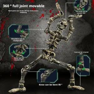 13 cm Vibrant Metal Skeleton Figurine with Magnetic Assembly 14 S8a6bdad900e94566a3a0f361c62b20d9h