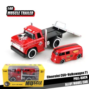 Vintage Die-Cast Truck Set 1:60 Scale in Red 19 S8a7bf6e68d6741cc90e5c6a88efbf8368