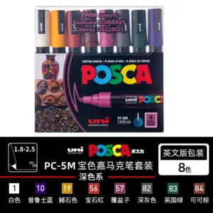 Vibrant Uni Posca Paint Marker Set with 16 Colors 17 S8df32c16ba35441292039ed28cb756a6M