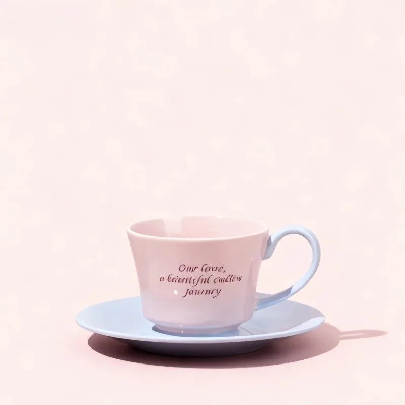 Elegant Pink and Blue Ceramic Coffee Cup Set 9 Elegant Pink and Blue Ceramic Coffee Cup Set - Image 9