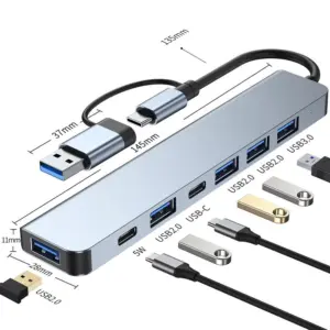 Professional USB-C Hub with 7 Ports and 5Gbps Speed 7 S90db55fe812c414b996d0abceb57ab27Z