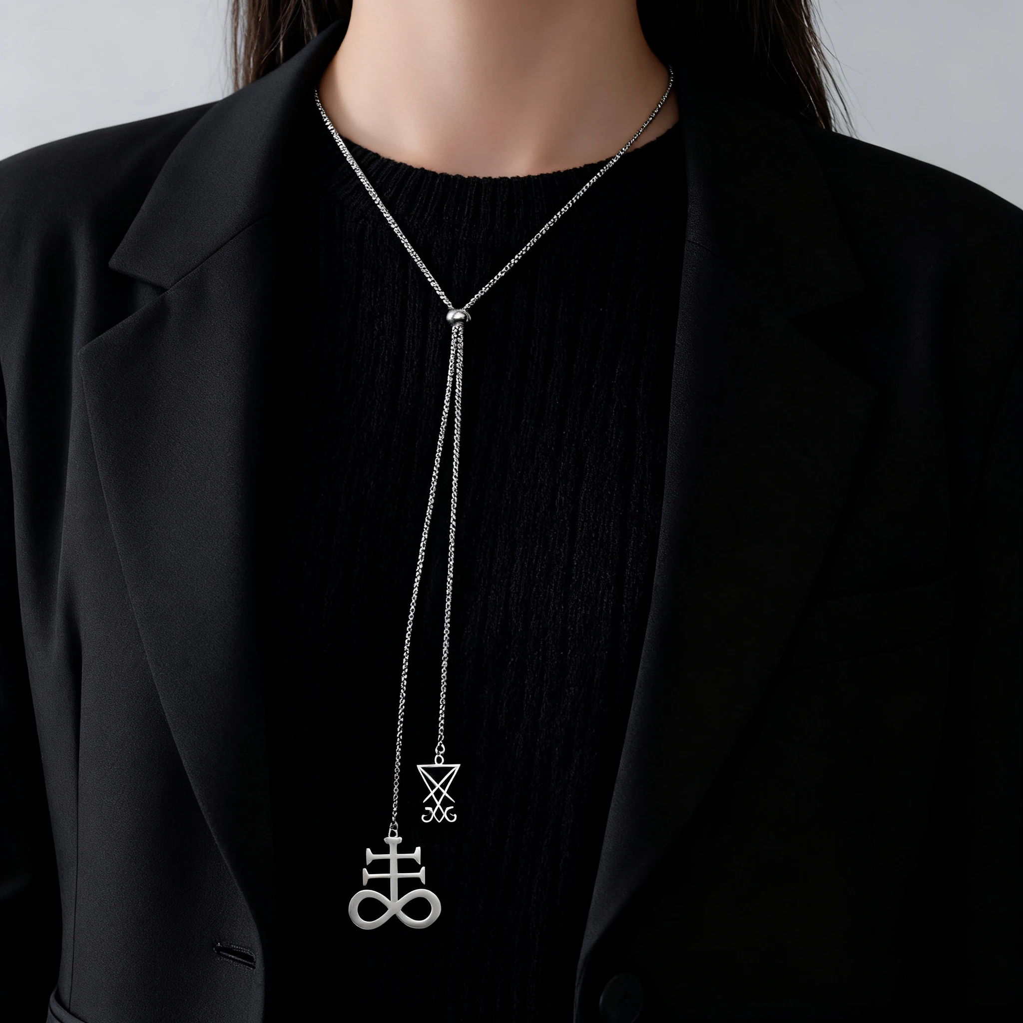 Stainless Steel Leviathan Cross Necklace 4 Stainless Steel Leviathan Cross Necklace - Image 4