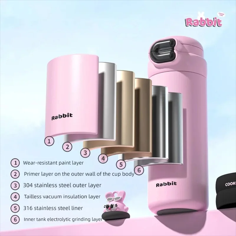 Bunny-Themed 316 Stainless Steel Water Bottle 6 Bunny-Themed 316 Stainless Steel Water Bottle - Image 6