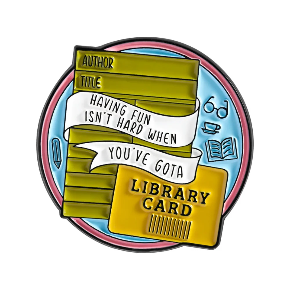 Playful Literary Library Card Brooch for Adults 3 Playful Literary Library Card Brooch for Adults - Image 3