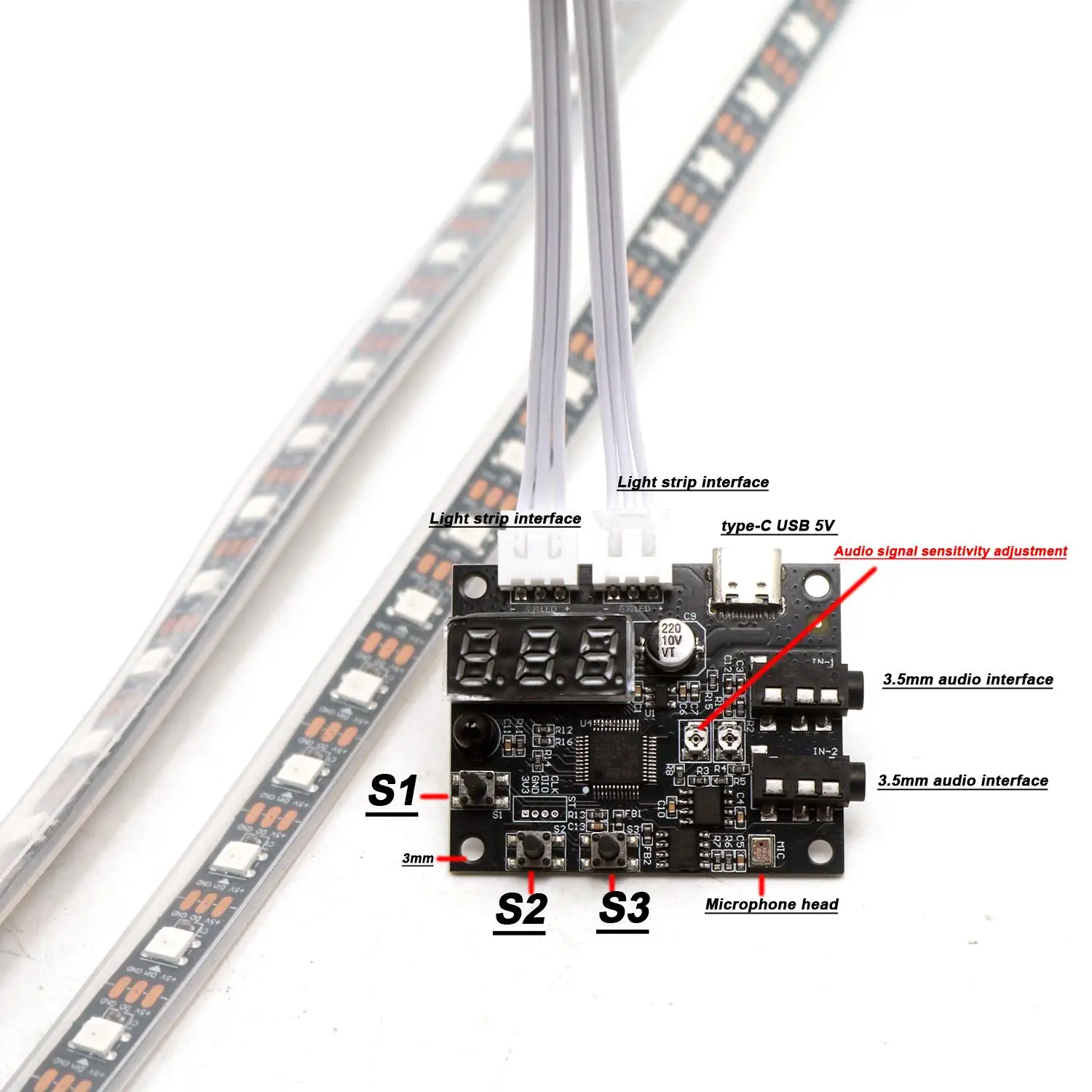 Vibrant LED Music Spectrum Light Strip 3 Vibrant LED Music Spectrum Light Strip - Image 3