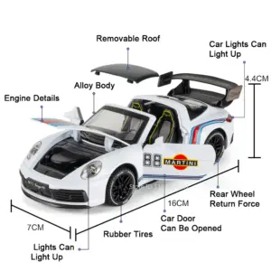 Diecast Alloy Porsche 911 Martini GT3 Model 11 S94b4648285ff42bbbcb44a6ee1a044cd6