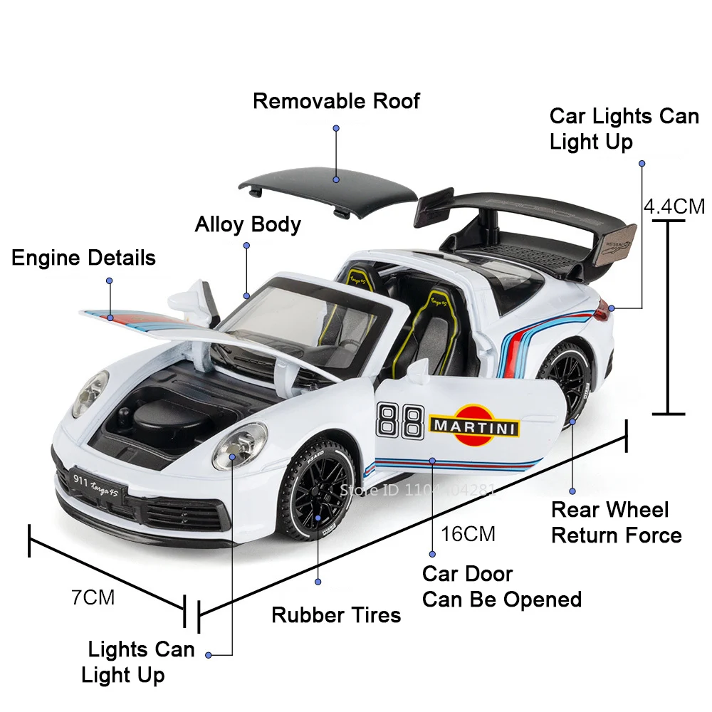 Diecast Alloy Porsche 911 Martini GT3 Model 2 Diecast Alloy Porsche 911 Martini GT3 Model - Image 2