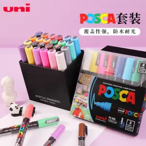 Vibrant Uni Posca Paint Marker Set with 16 Colors