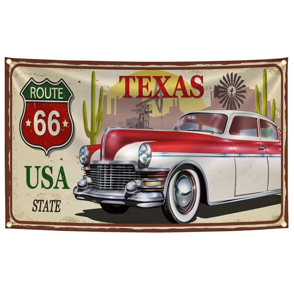 US Route 66 Vintage Collage Banner 90x150cm 10 US Route 66 Vintage Collage Banner 90x150cm - Image 10