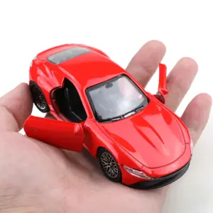 Diecast Pull-Back Sports Car in Red, Yellow & Black