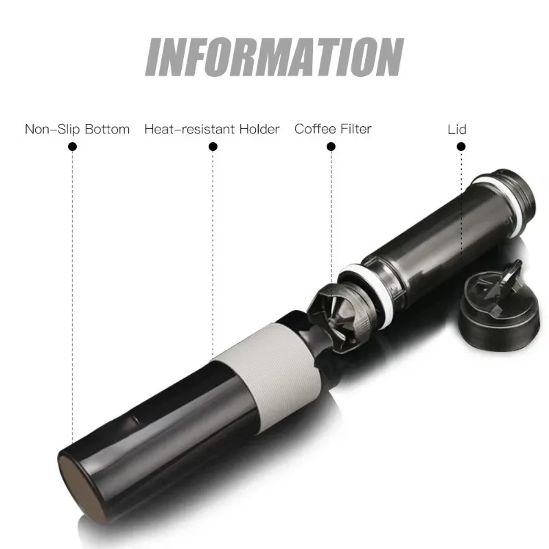 Black and Red Portable French Press Coffee Bottle 6 Black and Red Portable French Press Coffee Bottle - Image 6