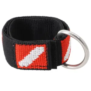 Black Nylon Dive Wrist Strap with Red White Stripe 7 S9a6155149bd841ea8f9fd6721d8d9a68T