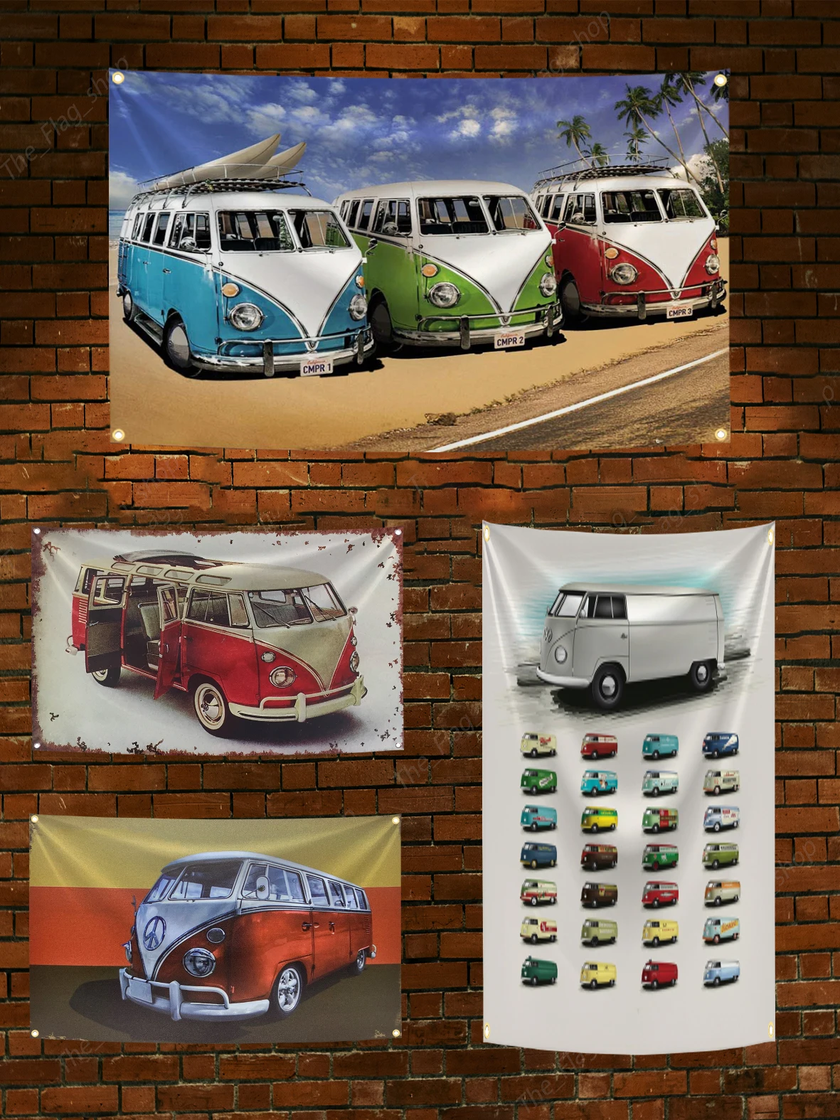 Vintage Volkswagen Bus Banner 90x150cm 2 Vintage Volkswagen Bus Banner 90x150cm - Image 2