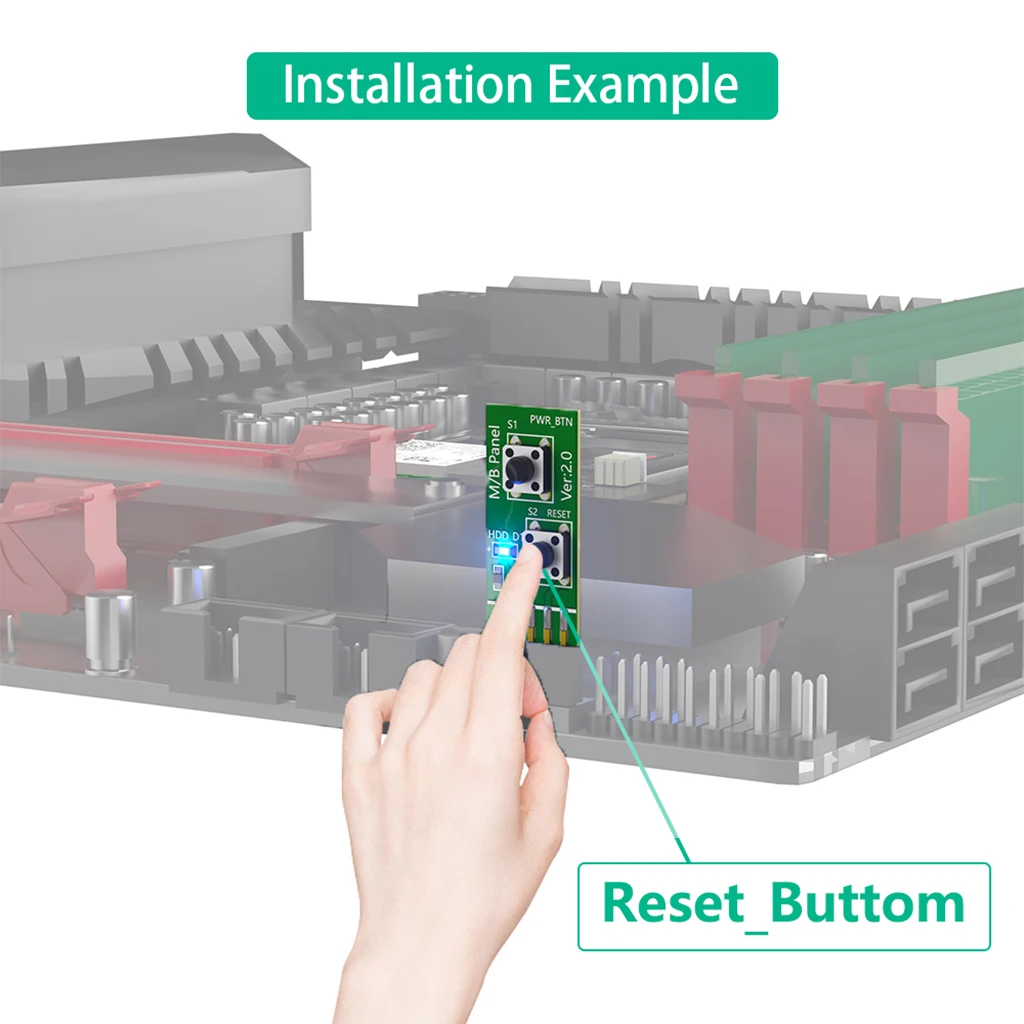 Green 2x5-Pin PC Power Switch Adapter 4 Green 2x5-Pin PC Power Switch Adapter - Image 4