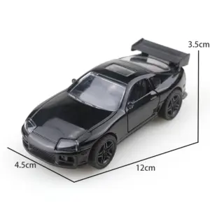 1:36 Scale Diecast Toyota Supra Model in Black and White 9 S9ea613537c21498381d6811e380bc3e7l