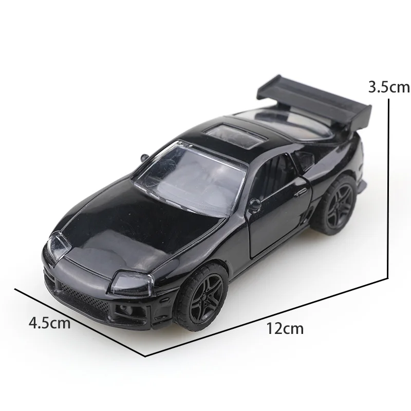1:36 Scale Diecast Toyota Supra Model in Black and White 3 1:36 Scale Diecast Toyota Supra Model in Black and White - Image 3