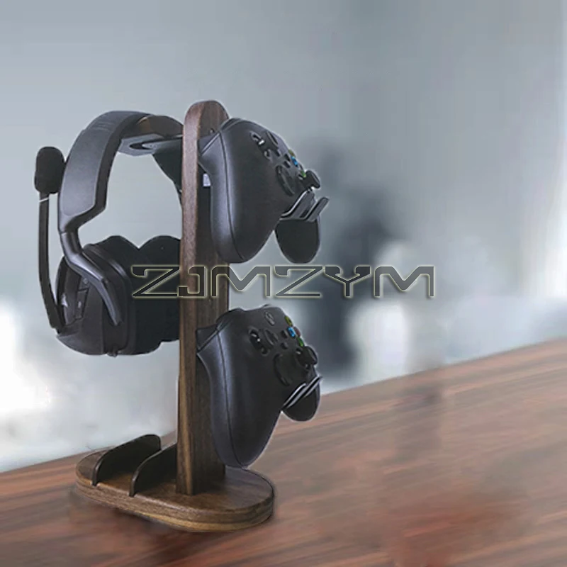 Walnut Wood Headphone Stand with Aluminum Support 5 Walnut Wood Headphone Stand with Aluminum Support - Image 5