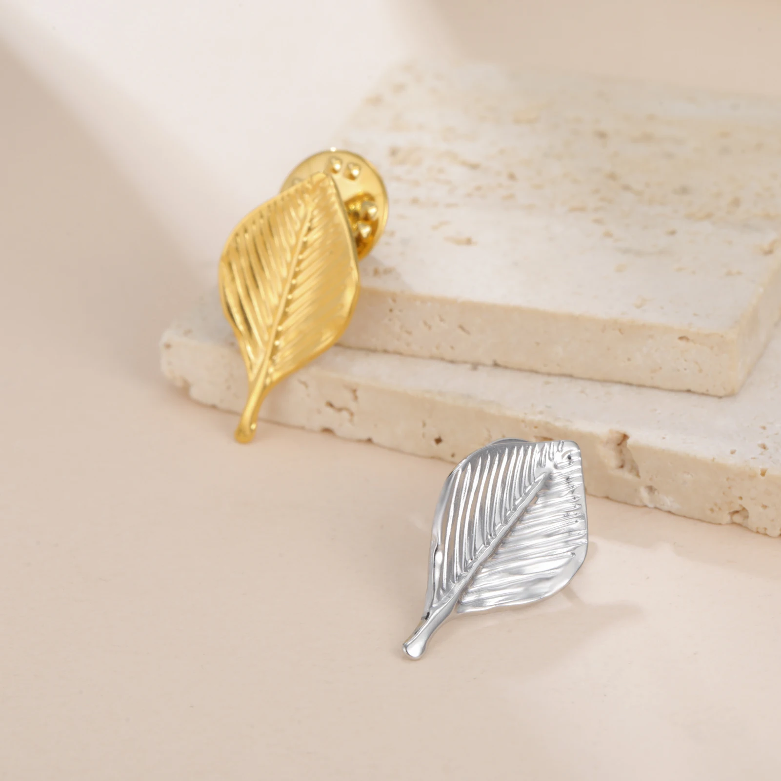 Stainless Steel Leaf Brooch for Women 6 Stainless Steel Leaf Brooch for Women - Image 6