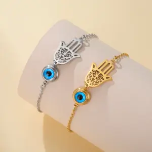 Stainless Steel Charm Bracelet with Evil Eye and Hamsa 10 Sa1df9e3511c34a9fa3f5c9811f3c178aF