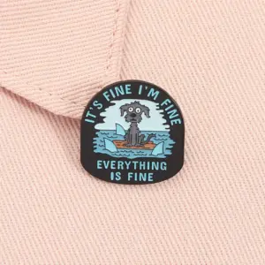 Humorous Mourning Puppy Badge with Sharks 12 Sa4c16fa54e884f26a1d5d595041f8fcfI