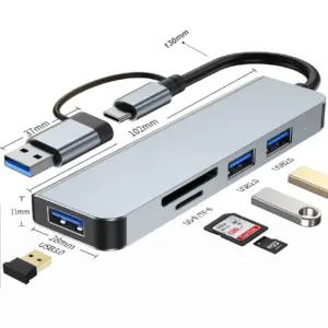 5-in-1 USB Type-C Hub with SD Card Slots 8 Sa731dd4cfcd94e789d8961ae05272e9dx