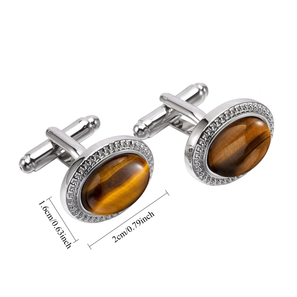 Vintage Tiger's Eye Cufflinks for Men 2 Vintage Tiger's Eye Cufflinks for Men - Image 2